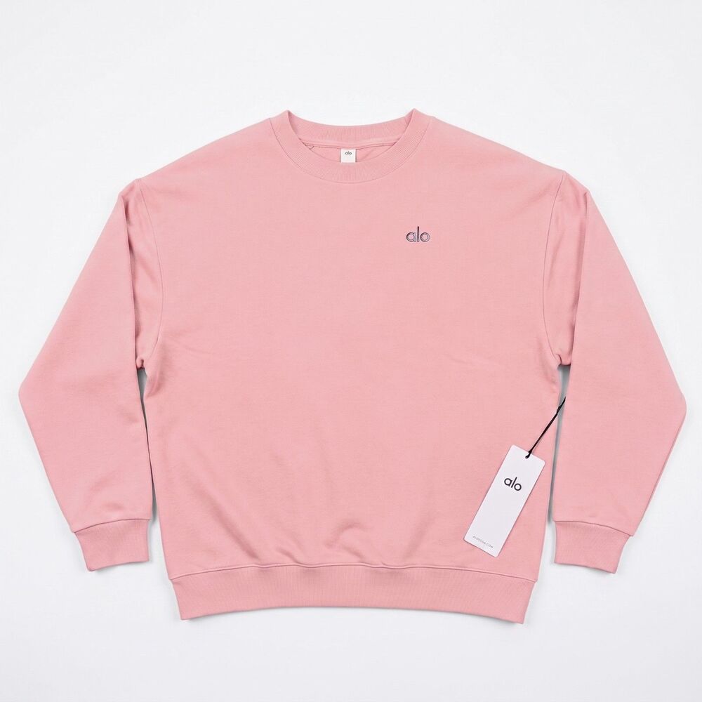 Alo Accolade Crewneck Sweatshirt Streetwear Pink - New